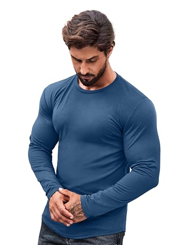 COOFANDY Men 2 Pack Muscle Fitted T Shirt Gym Workout Athletic Long Sleeves Tee