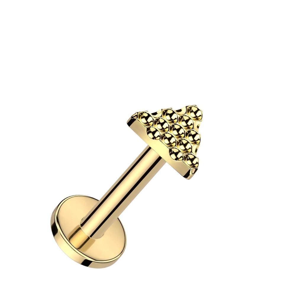 Paula & Fritz Labret Piercing Triángulo Titanio-ium Grade 23 Set Multicolor 1,2 mm Grosor de la barra de rosca interior 4 mm Base Madonna Medusa Piercing Tragus