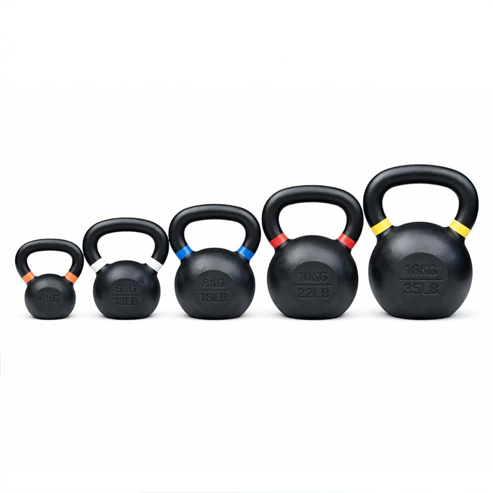 Set Kettlebells Hierro Fundido 4-16 kg | Pesas Rusas Cast Iron | Entrenamiento Funcional y Fuerza