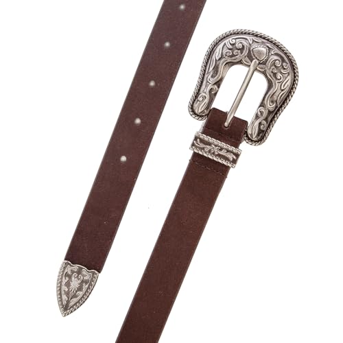 Image of Lucky Brand Women's Western Leather Belt | Classic | Fashion | Vintage | Buffalo Leather | Western-Inspired