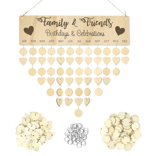 TOYANDONA En Bois D anniversaire Rappel Calendrier, Tenture Famille Amis D anniversaire Rappel Calendrier Conseil Plaque BRICOLAGE Accueil Décoration Murale...