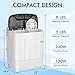 COSTWAY Portable Washing Machine, Twin Tub 13Lbs Capacity Washer 8Lbs and Spinner 5Lbs with Control Knobs, Timer Function, Drain Pump, Compact Laundry washer for Home Apartment Dorms RV, Black+White
