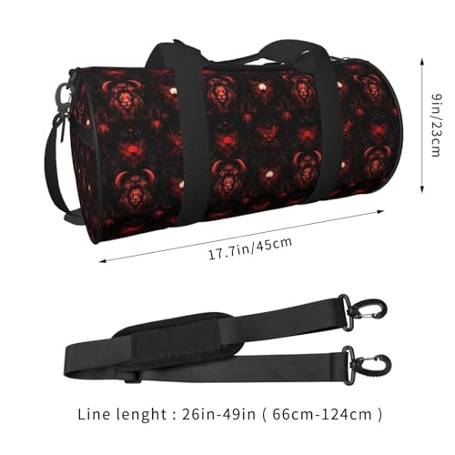 Dark Red Lion Print Travel Duffle Bag, Sports Gym Bags for Women Men, Carry On Weekender Overnight Personal Item Travel Bags2