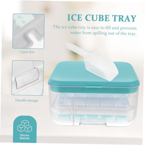 Molde para cubitos de hielo de silicona azul miniatura 7