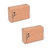 Yoga Block Cork Set, Non-Slip Natur...