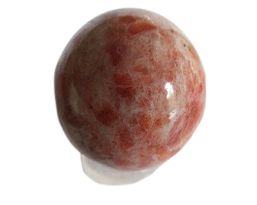 PacuM 48 mm Sparkling Sunstone Sphere + Stand Feldspar Crystal Gemstone Polished Quartz Ball YUANNYIN