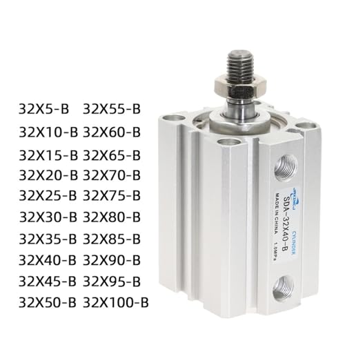 Cilindro de aire SDA-B compacto de 32 mm con rosca macho y carrera de 25 mm 7