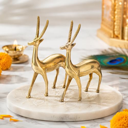Image of Brass Big Deer Idol, Vastu Remedy for Stability & Stamina (22.86 cm, 830 g)