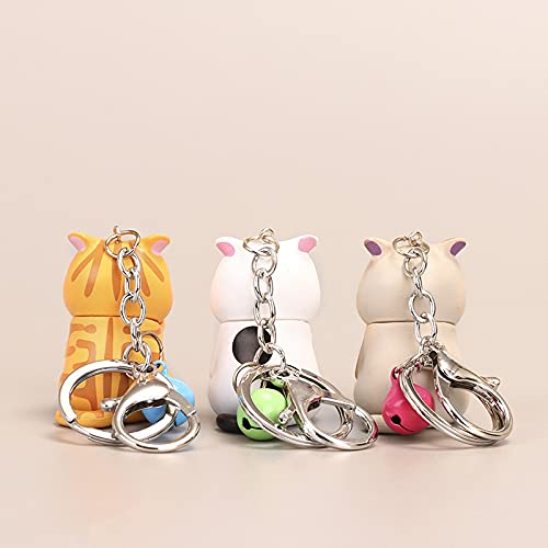 Hongtai Schattig verlegen kat sleutelhanger mollig kitten sleutelhanger kleine sieraden tas decoratie sleutel opbergtas dier sieraden (Color : 2) - Image 5