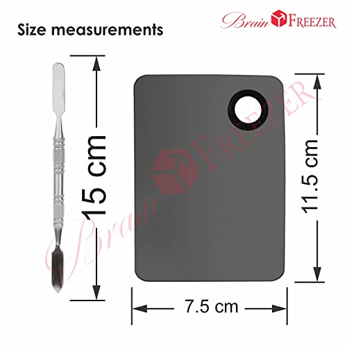 Image of Brain Freezer Cosmetic Shiny Beauty Makeup Palette with Stainless Steel SquareShape Spatula, 100 g (Black)