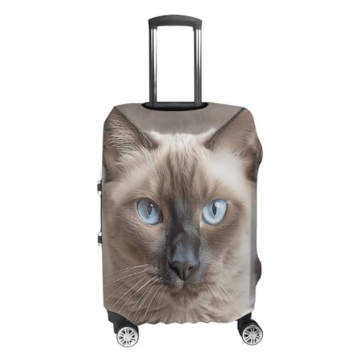 Beautiful Siamese Cat Suitcase Cover Washable Luggage Cover Dust-proof Luggage Protector Cover Anti-Scratch Travel Suitcase Protector Fits 18-32 Inch Luggage L4