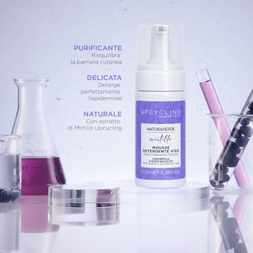 Naturaverde Mus oczyszczający do twarzy z żurawiną i kwasem salicylowym, 100 ml