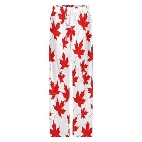 Canadian Maple Leaf Pattern Mens Pajama Pants Print Lounge Pant PJ Bottoms Sleepwear Loungewear4