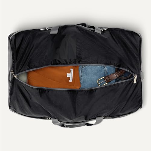 amazon essentials 32434 extra large foldable nylon duffel bag for travelstorage with zippered pockets 9254 cubic inch 150l 50-lbs capacity black previously amazon basics