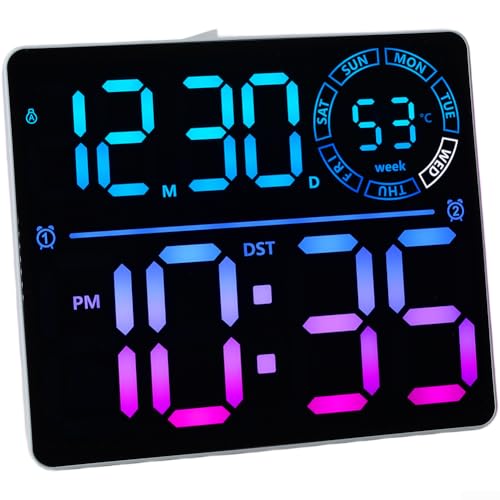 Horloge murale numérique LED effet transition couleur RVB modèle B - 3