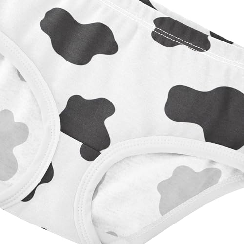 Cotton Girls Underwear Toddlers Black Cow Spots White Little Girl Panties Pattern Kids Briefs Undies 2t4