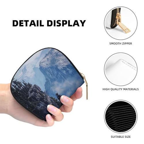 Canadian Smokey Mountain Cliff Print Card Wallet for Men Women, Cute Leather Card Holder with 12 Card Slots4