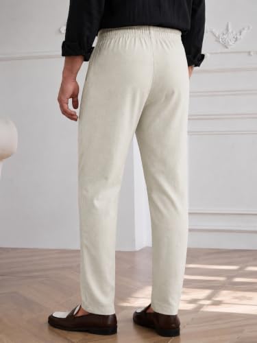 Image of TOPLOT Men's Cotton Casual Trouser | Elegant Pleated Front with Dual-Button Waistband | Comfortable Stretch Elasticity for Easy Movement | Tapered Ankle Finish | Casual & Office Wear (5277)