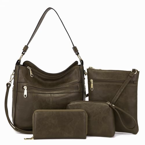 Image of Purses For Women Handbags And Wallet Set Large Hobo Crossbody Bag Ladies Purse Totes 4 PCS | And Wallet Set