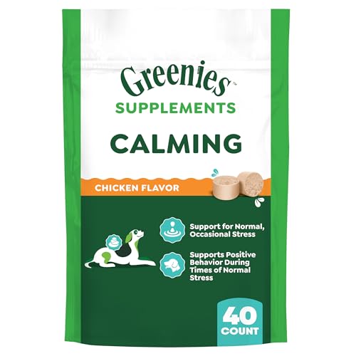 Greenies Supplements Calming Chews for Dogs Chicken Flavor, 7.3 oz. Container of 40 ct.