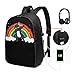 Produktbild RROOT Root Unisex Rucksack mit USB-Ladeanschluss, Mops Dabbing LGTB Gay Pride Rainbow Classic Fashion General Business Bookbag