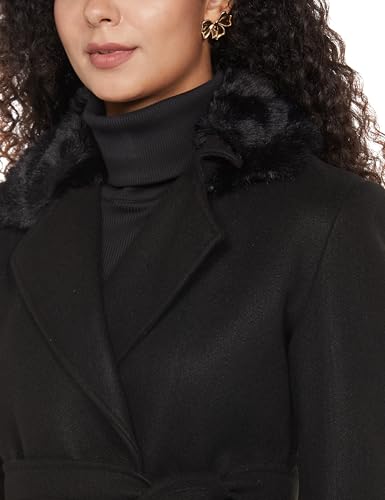 Image of Qube By Fort Collins Women's Semi-Long Tweed Coat with Knitted Finish - Elegant Winter Outerwear for Casual and Formal Looks