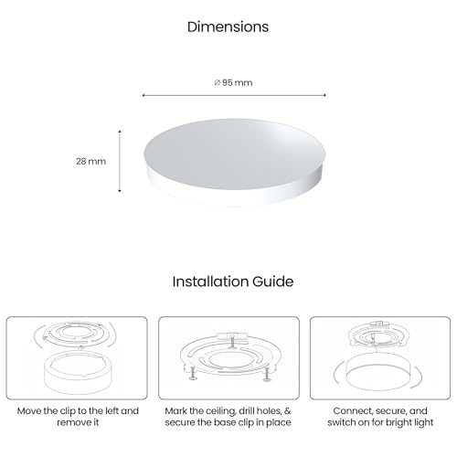 Image of LEDURE 10W Meta Surface Light | Pack of 2 | Round Surface-Mount Ceiling Light for Indoor Use | 800 Lumens Energy Efficient LED Downlight for Home | (Cool White)