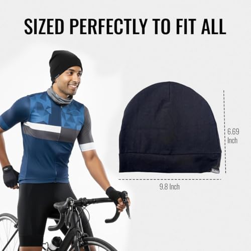 Image of Slovic Helmet Skull Cap for Men [Pack of 2] | Hair Cover Beanie Cap for Men | Lightweight & Washable Helmet Cap for Bike | Cycle & Bike Accessories all | Ideal for Biking, Cycling & Sports | Free Size