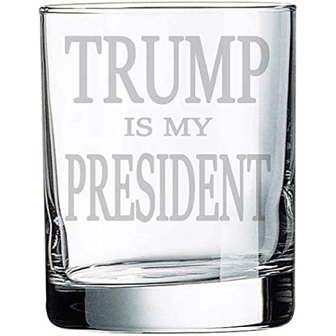 Alankathy Mugs Donald Trump is my president Republican MAGA Make America Great Again Unites States of wine glass (10 ROCK WHISKEY GLASS) Cover