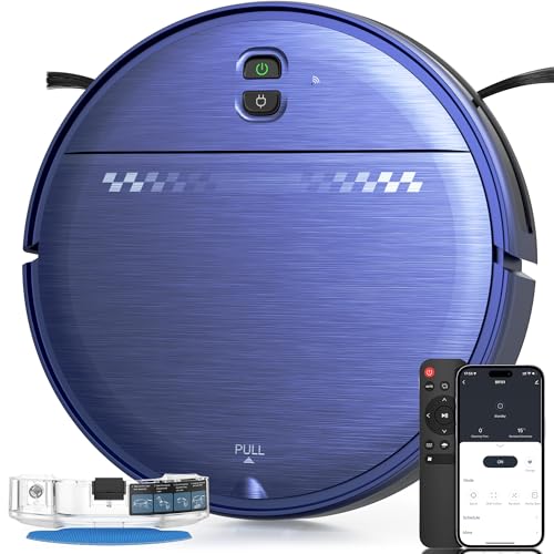Image of Robot Vacuum and Mop for Pet Hair, 2-in-1 Robot Vacuum Cleaner for Hard Floors&Carpets with 2.87'' Slim Design, Wi-Fi /App /Voice Control, 3D Obstacle Avoidance & Self-Charging