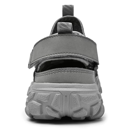 Mens Hiking Closed Toe Sandals Beach Water Shoes Men Waterproof Fisherman Leather Sport Saltwater Sandals3