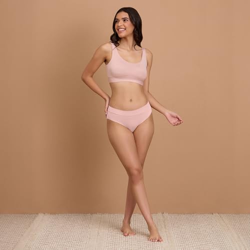 Image of NYKD By Nykaa Padded Non-Wired Transparent Back Bra with Free Transparent Shoulder Straps - NYB373
