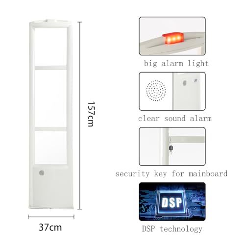 Gerrit Complete Retail Anti-Theft Equipment For Cloth Rf8.2Mhz Store Security Tags Antenna 2 Piece+ 100 Hard Tag With Pins+Tag Magnet Tool Eas Systems Alarm With Sound Light thumb #2
