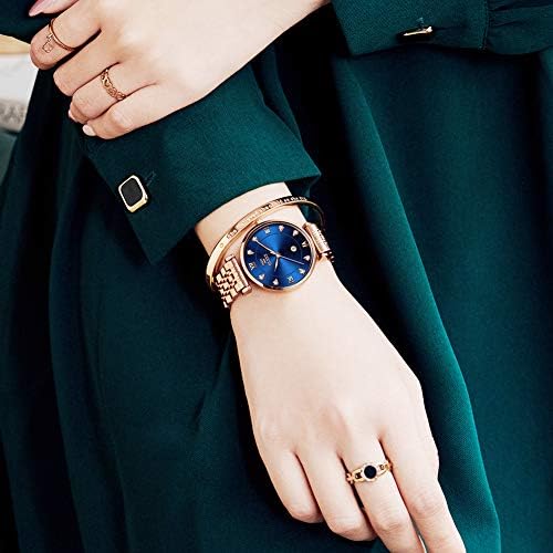 OLEVS Watches for Women Rose Gold Fashion Elegant Dress Diamond Analog Quartz Ladies Watches Stainless Steel Date Waterproof Women's Watches