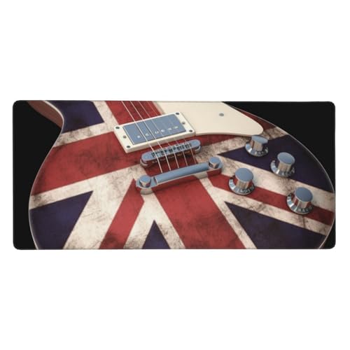 Tapis de souris XXL pour décoration de bureau ambiance rock et guitare britannique