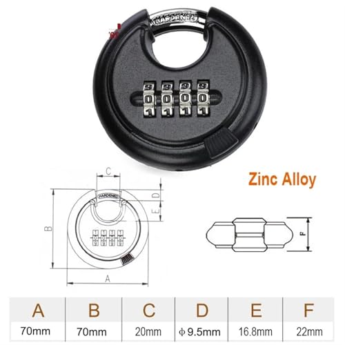 Cadenas pour placard et valise YP28 à code réinitialisable en acier inoxydable noir - 3