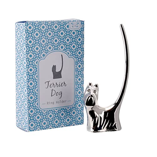 The Home Fusion Company Ringhalter / Ringhalter / Organizer für Hunde, Design Scotty Terrier, silberfarben Cover