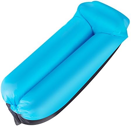 Lougnee Inflatable Lounger Air Sofa, Portable Quick Compression Air Lounge Bag Dream Beach Chair for Camping Swimming Park Backyard and Other Home Outdoor Activities - Deep Blue