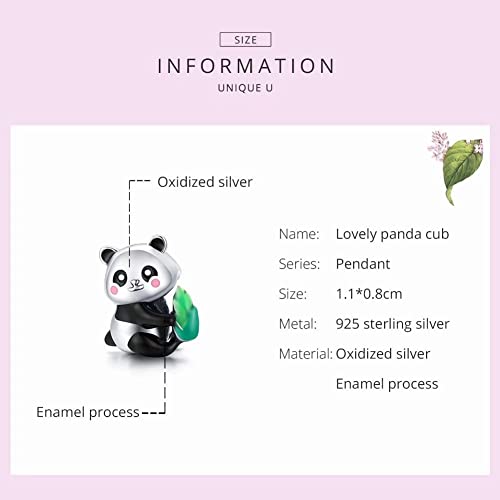 Qings Cute Panda Ciondolo Animale Verde Bambù
