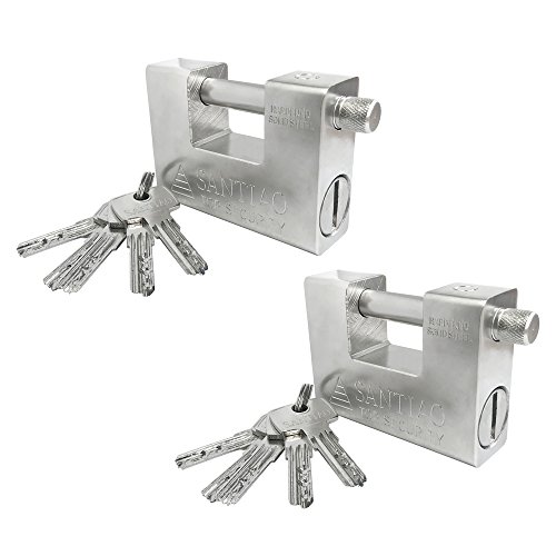 Boshen Heavy Duty Padlock with Key High Security Keyed Alike for Locker Container Warehouses Garage Truck Door Outdoor 94mm 1 2 Set (2)