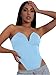 LYANER Women’s Sexy Sweetheart Neck Sleeveless Tube Tops Strapless Bustier Corset Bodysuit Top Azure X-Small