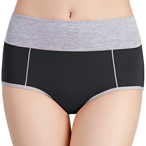 Image of wirarpa Women's Cotton Underwear High Waist Stretch Briefs Soft Underpants Ladies Full Coverage Panties 5 Pack