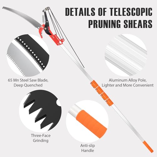 Image of Manual Pole Saws for Tree Trimming, 5-26 FT Tree Trimmer Long Handle Pruner with Telescoping Pole, Tree Pruner Extendable for Branch Cutter, Tree Trimmer, Shrub Trimmer