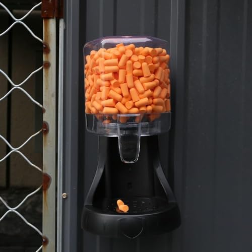 Wall-Mounted Foam Earplug Dispenser - Bulk 500 Pairs - Noise-Reducing Earplugs for Sleep Hearing Protection Travel Studying Focus and Construction Sites