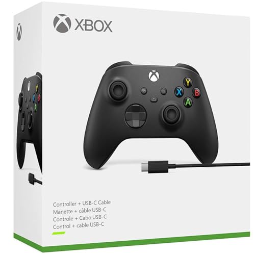 Image of Microsoft Xbox Wireless Controller w /USB-C Cable for PC, Carbon Black, 1V8-00001 (2-Pack)