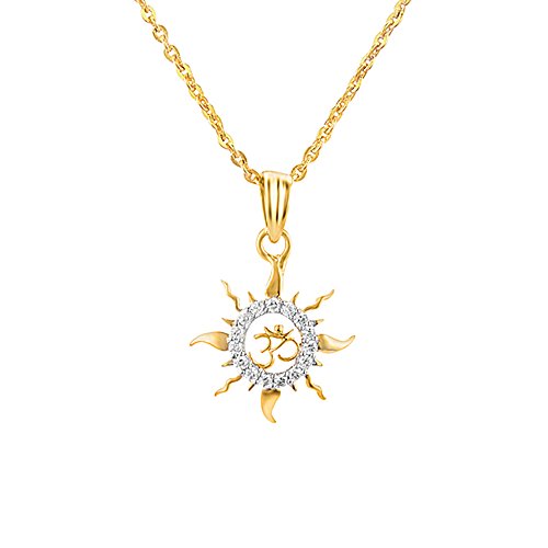 Gold-Plated Om Pendant with CZ