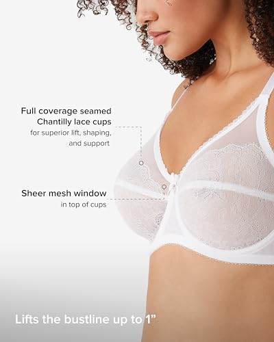 Image of Wacoal Women's Retro Chic Unlined Mesh Full Coverage Underwire Bra, 855186