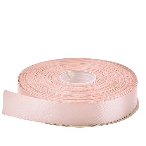 Ribest 1 Inch 50 Yards Solid Double Face Satin Ribbon Per Roll For Diy Hair Accessories Scrapbooking Gift Packaging Party Decoration Wedding Flowers Vanilla #TOP3