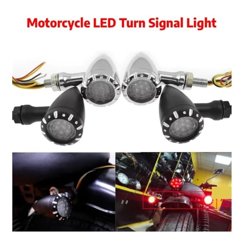 Clignotant moto LED 12V noir 10mm pour Touring Softail