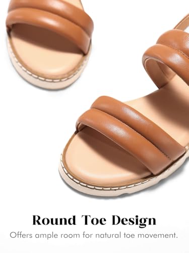 Image of Coutgo Girls Sandals Comfort Open Toe Flat Sandal Summer Dress Shoes with Adjustable Back Strap